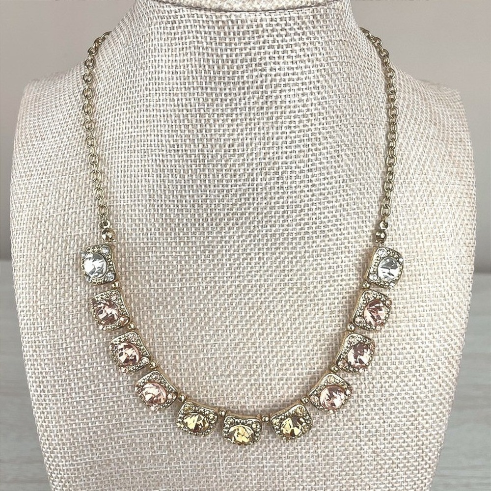 Crystal Pastel Statement Gold Tone Necklace Bling‎ Statement Fairy Romantic